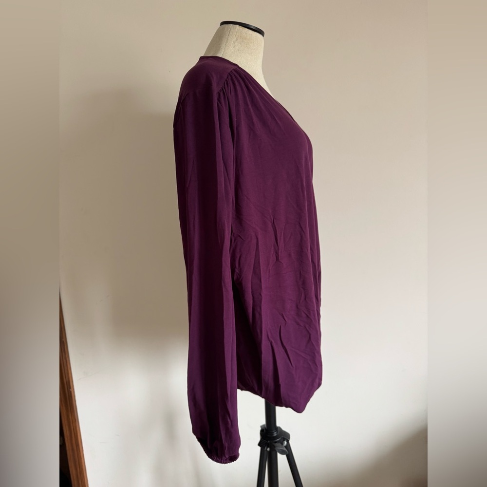 BETABRAND Eggplant Purple Crossover Top Long Sleeve Blouse NEW WITH TAGS 2X - Picture 5 of 6